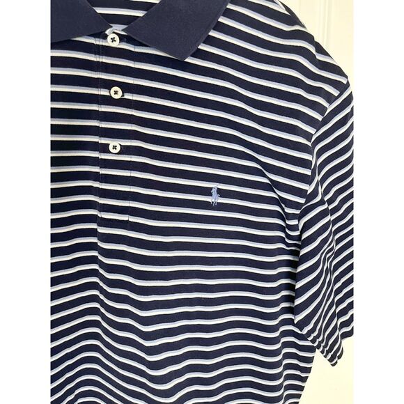 Polo Ralph Lauren Golf 100% PIMA Cotton Stripe Button Collar Polo Shirt - Picture 5 of 8